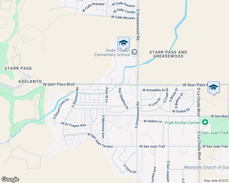 map of restaurants, bars, coffee shops, grocery stores, and more near 2605 West Starr Pass Boulevard in Tucson