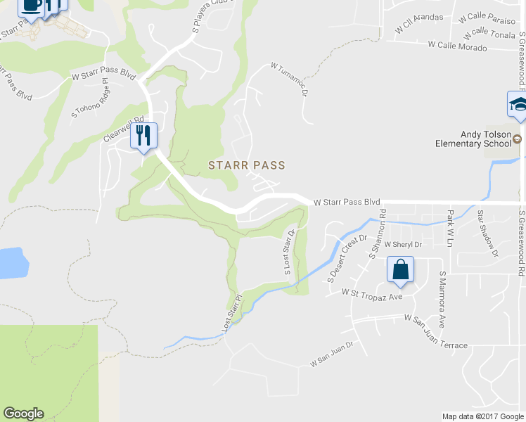 map of restaurants, bars, coffee shops, grocery stores, and more near 1237 Quail Point Court in Tucson