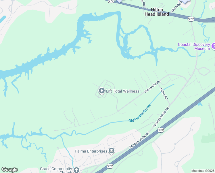 map of restaurants, bars, coffee shops, grocery stores, and more near 11 Welsh Pony Circle in Hilton Head Island