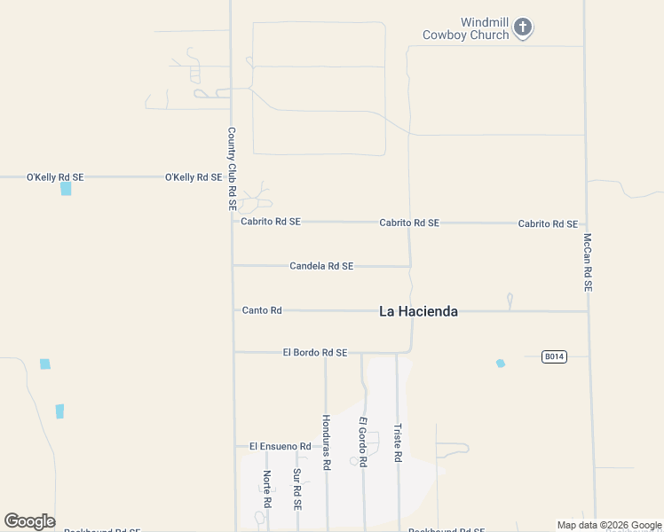 map of restaurants, bars, coffee shops, grocery stores, and more near Candela Road Southeast in Luna County