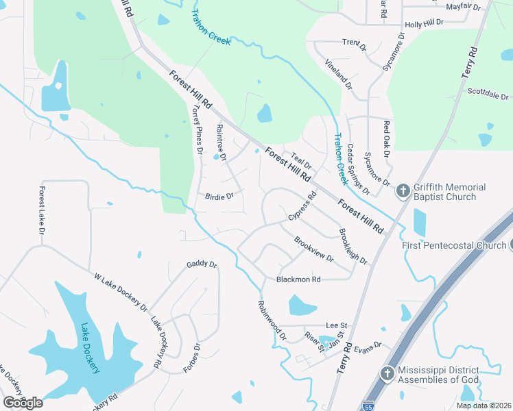 map of restaurants, bars, coffee shops, grocery stores, and more near 5086 Raintree Drive in Jackson