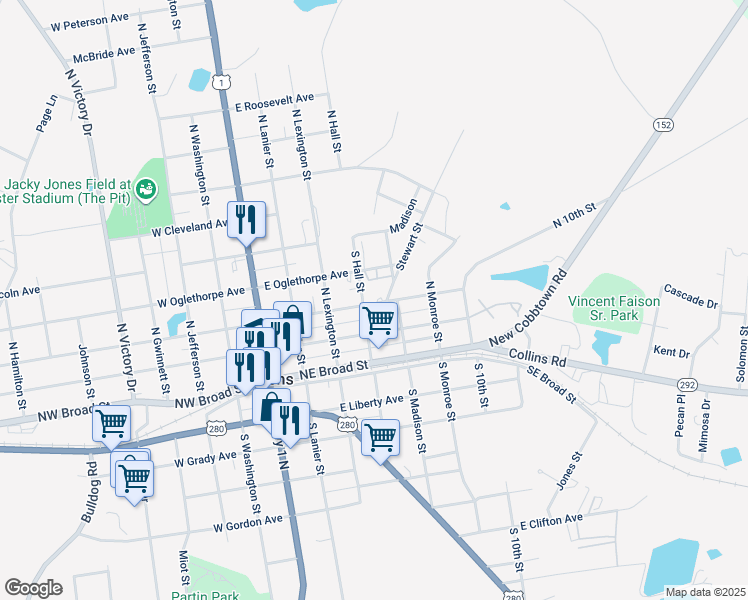 map of restaurants, bars, coffee shops, grocery stores, and more near 249 Wesley Lane in Lyons
