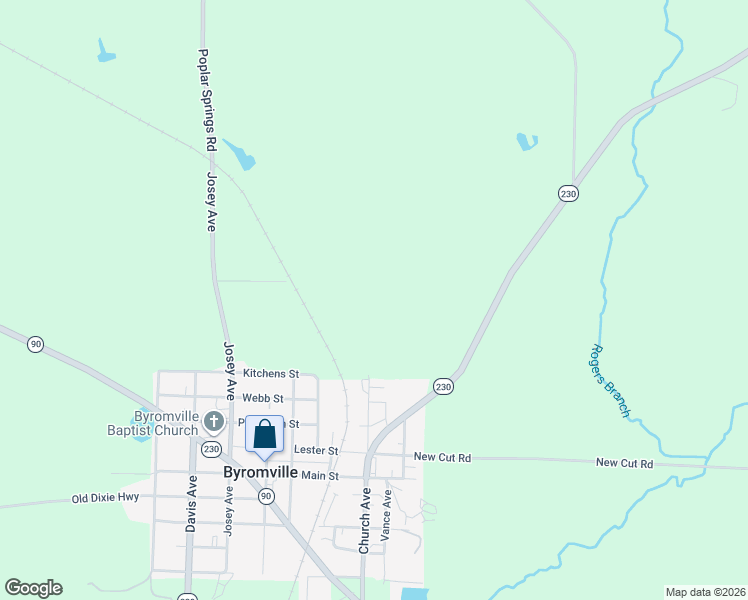 map of restaurants, bars, coffee shops, grocery stores, and more near in Byromville