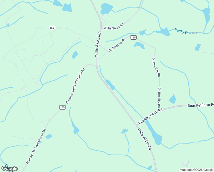 map of restaurants, bars, coffee shops, grocery stores, and more near Tellie Akins Road in Evans County