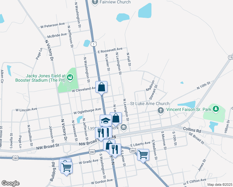 map of restaurants, bars, coffee shops, grocery stores, and more near 159 East Lincoln Avenue in Lyons