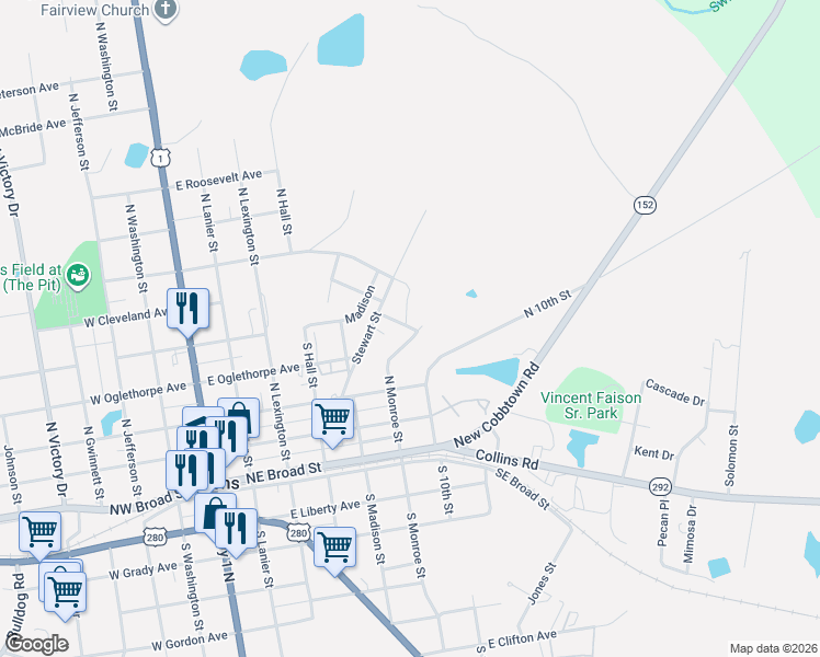 map of restaurants, bars, coffee shops, grocery stores, and more near 222 Monroe Street in Lyons