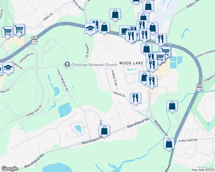 map of restaurants, bars, coffee shops, grocery stores, and more near 5 Marblehead Road in Hilton Head Island