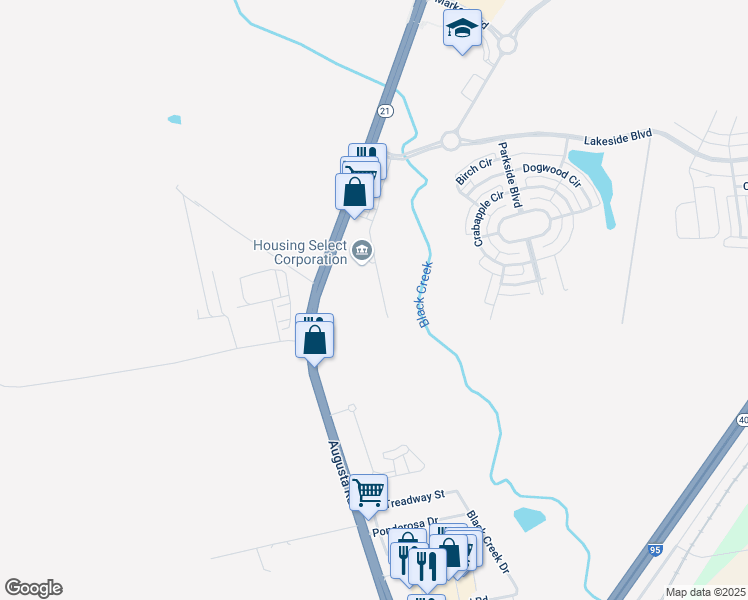 map of restaurants, bars, coffee shops, grocery stores, and more near 210 Magnolia Boulevard in Port Wentworth