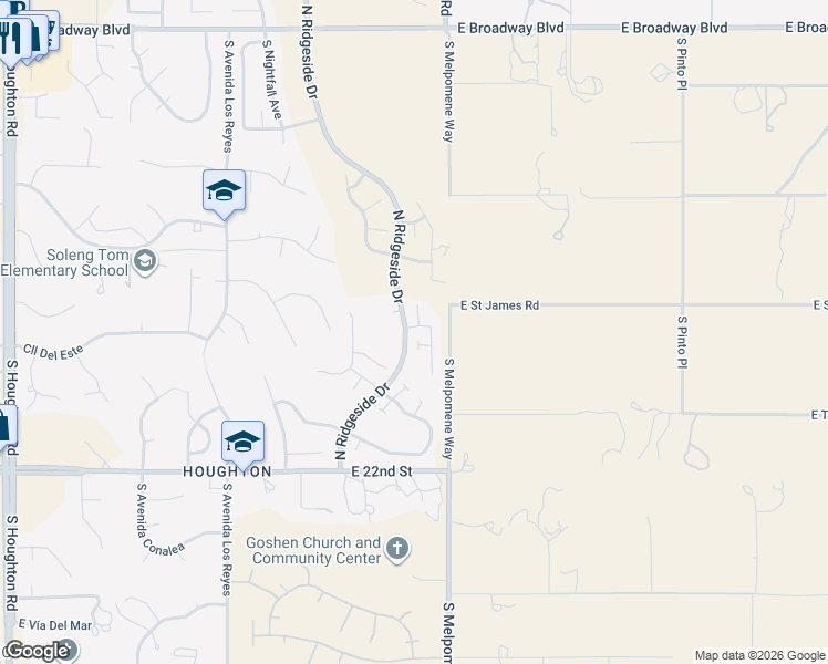 map of restaurants, bars, coffee shops, grocery stores, and more near 11040 E Blue Grama Dr in Tucson