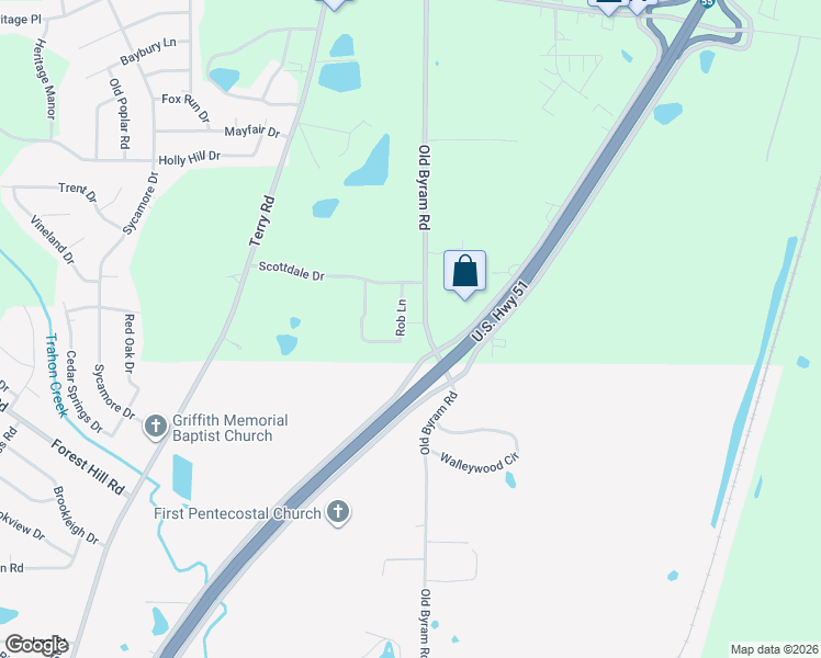 map of restaurants, bars, coffee shops, grocery stores, and more near 11 Rob Lane in Jackson
