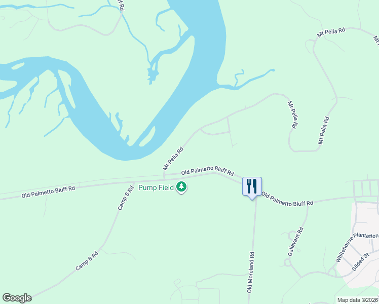 map of restaurants, bars, coffee shops, grocery stores, and more near 70 Mount Pelia Road in Bluffton