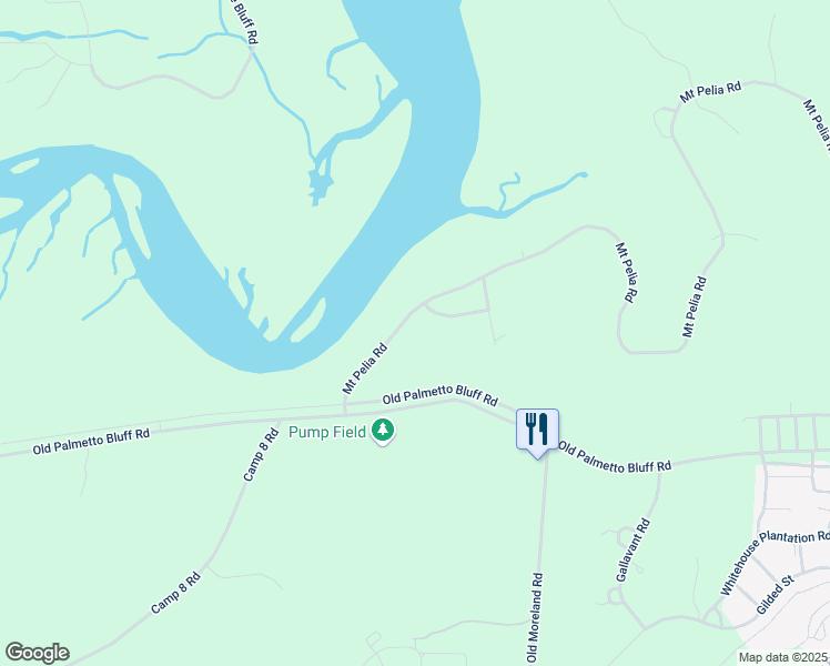 map of restaurants, bars, coffee shops, grocery stores, and more near 75 Mount Pelia Road in Bluffton