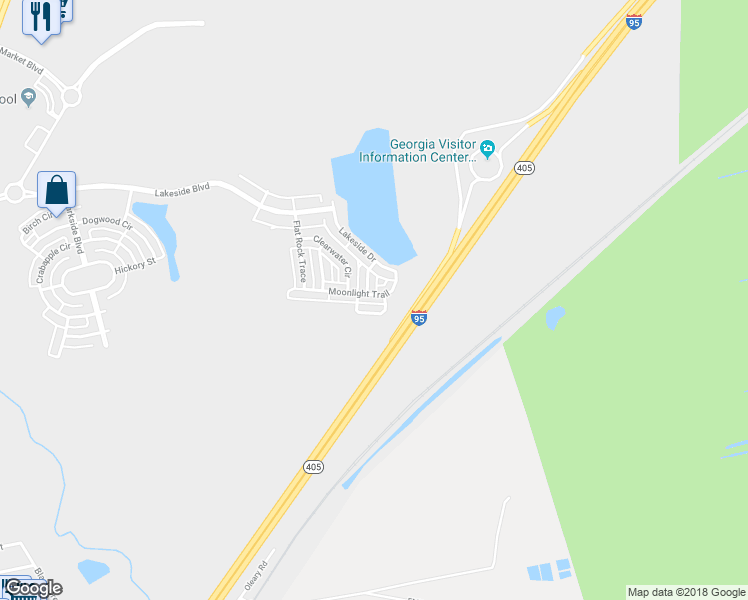 map of restaurants, bars, coffee shops, grocery stores, and more near 37 Moonlight Trail in Port Wentworth