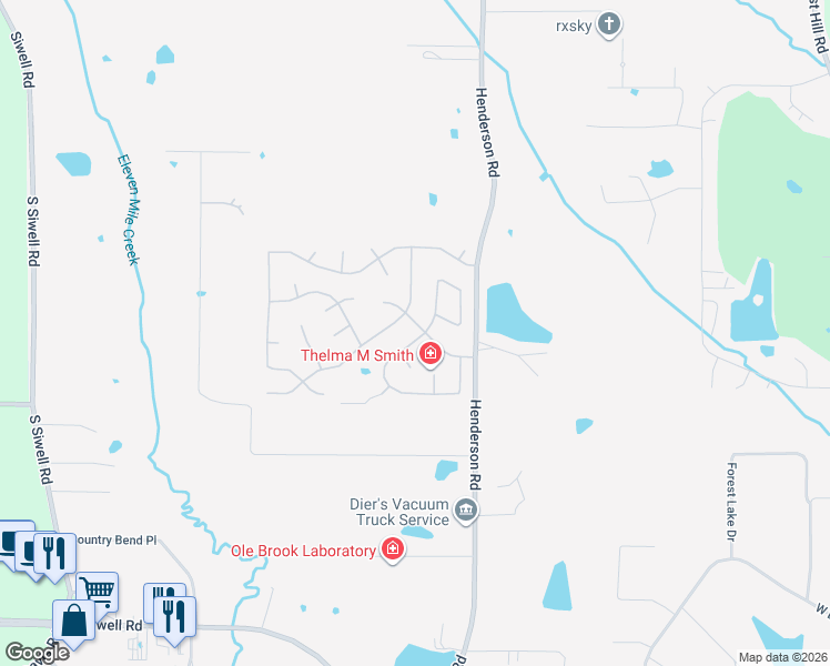 map of restaurants, bars, coffee shops, grocery stores, and more near 211 Barrington Dr in Jackson