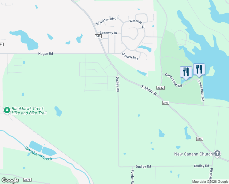 map of restaurants, bars, coffee shops, grocery stores, and more near 12562 County Road 2134 in Whitehouse
