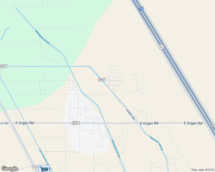 map of restaurants, bars, coffee shops, grocery stores, and more near County Road B057 in Doña Ana County