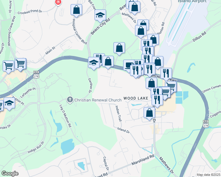 map of restaurants, bars, coffee shops, grocery stores, and more near 330 Southwood Park Drive in Hilton Head Island