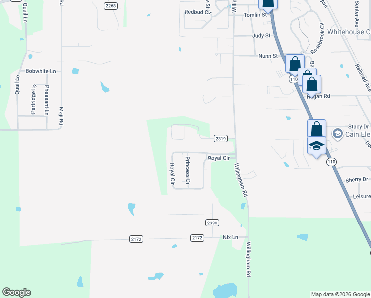 map of restaurants, bars, coffee shops, grocery stores, and more near 320 Royal Circle in Whitehouse