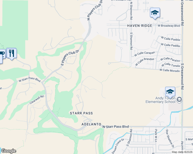 map of restaurants, bars, coffee shops, grocery stores, and more near 3188 West Tumamoc Drive in Tucson