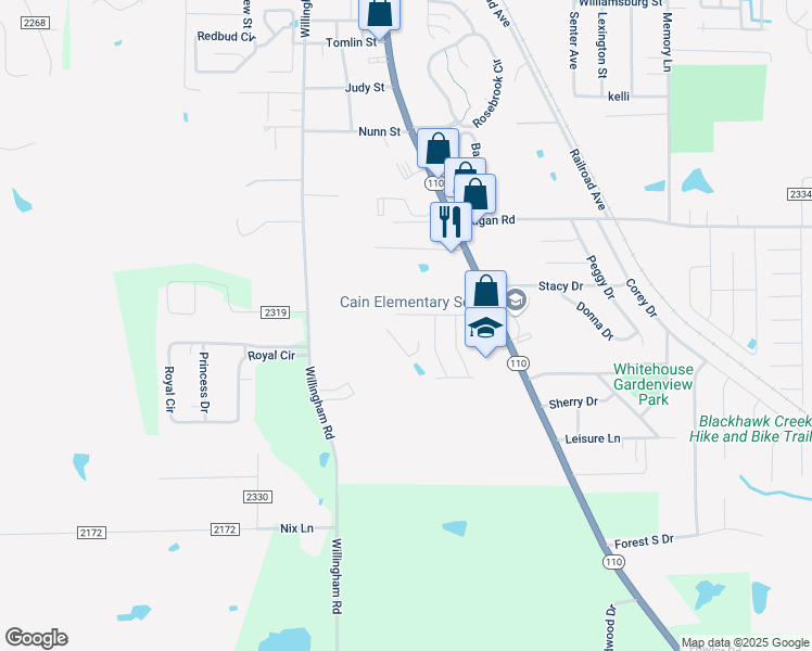 map of restaurants, bars, coffee shops, grocery stores, and more near 201 Leamington Spa in Whitehouse