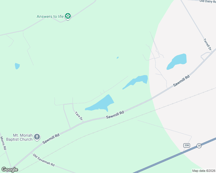 map of restaurants, bars, coffee shops, grocery stores, and more near 181 Scarlett O Hara Drive in Ailey