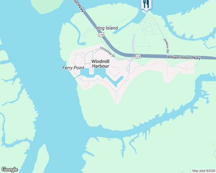 map of restaurants, bars, coffee shops, grocery stores, and more near 89 Harbour Passage in Hilton Head Island