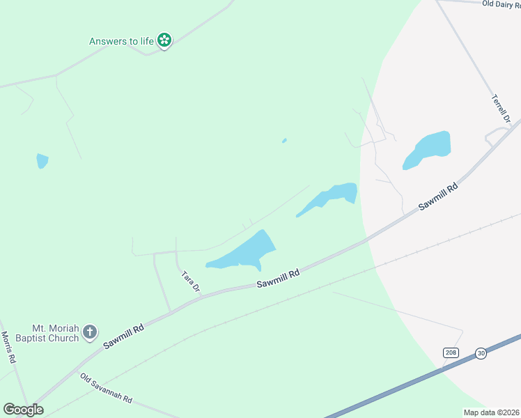 map of restaurants, bars, coffee shops, grocery stores, and more near 181 Scarlett O Hara Drive in Ailey