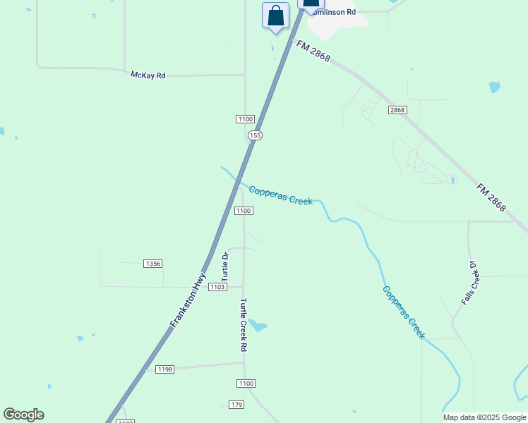 map of restaurants, bars, coffee shops, grocery stores, and more near 18297 County Road 1100 in Flint