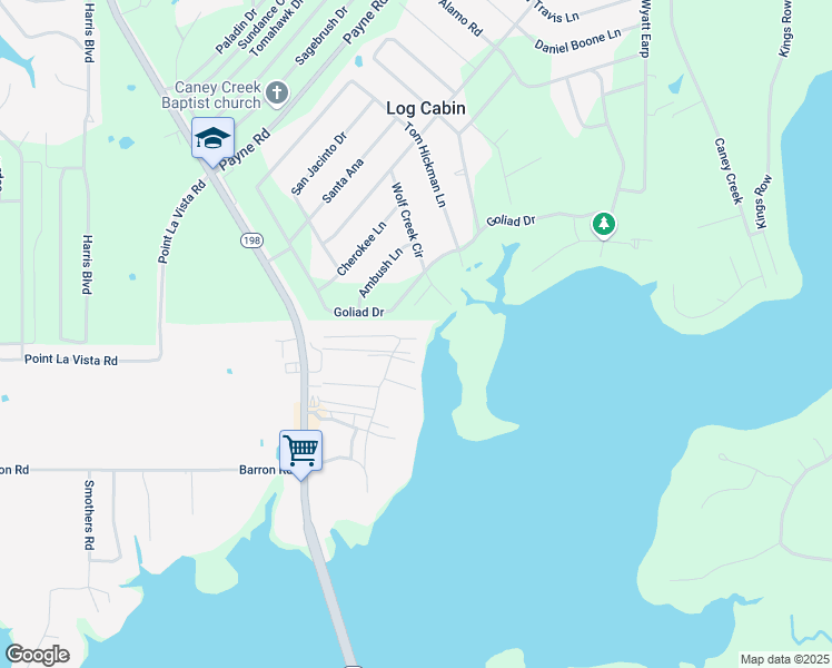 map of restaurants, bars, coffee shops, grocery stores, and more near 14430 Dogwood Street in Caney City