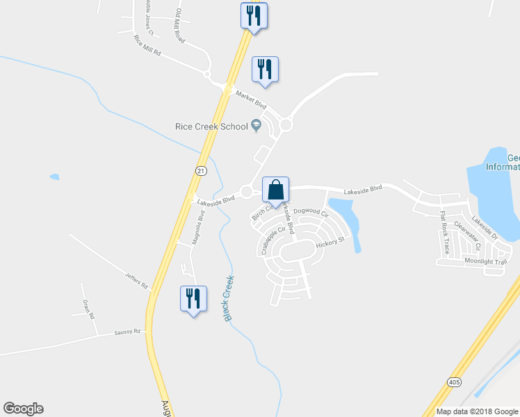 map of restaurants, bars, coffee shops, grocery stores, and more near 124 Birch Circle in Port Wentworth