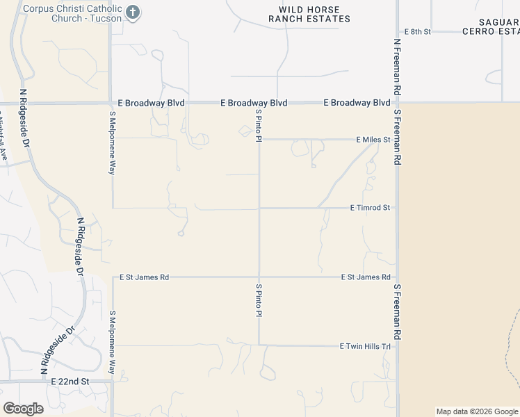 map of restaurants, bars, coffee shops, grocery stores, and more near S Pinto Pl & E Timrod St in Tucson
