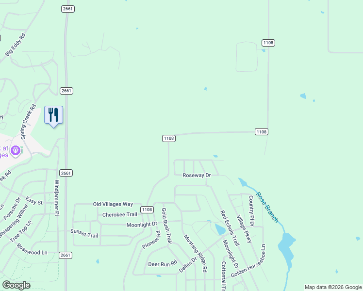 map of restaurants, bars, coffee shops, grocery stores, and more near 18273 County Road 1108 in Flint