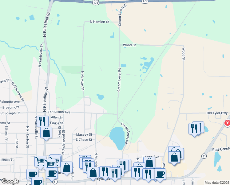 map of restaurants, bars, coffee shops, grocery stores, and more near 907 Cream Level Road in Athens