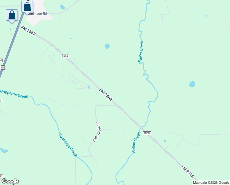 map of restaurants, bars, coffee shops, grocery stores, and more near 13809 FM 2868 in Flint