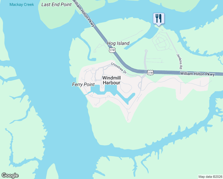 map of restaurants, bars, coffee shops, grocery stores, and more near in Windmill Harbour