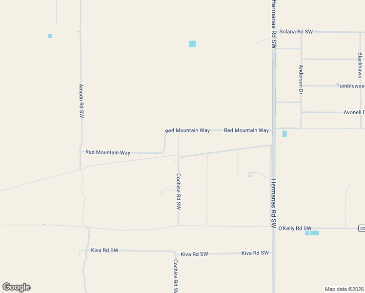 map of restaurants, bars, coffee shops, grocery stores, and more near Red Mountain Way in Deming