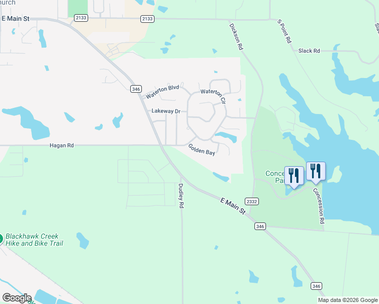 map of restaurants, bars, coffee shops, grocery stores, and more near 1906 Golden Bay in Whitehouse