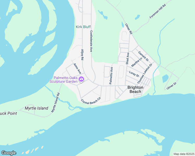 map of restaurants, bars, coffee shops, grocery stores, and more near 123 Confederate Avenue in Bluffton