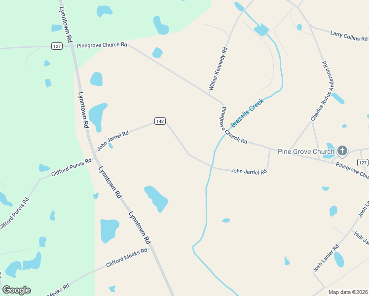 map of restaurants, bars, coffee shops, grocery stores, and more near John Jarriel Road in Tattnall County