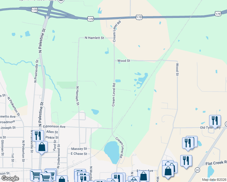 map of restaurants, bars, coffee shops, grocery stores, and more near 1009 Cream Level Road in Athens