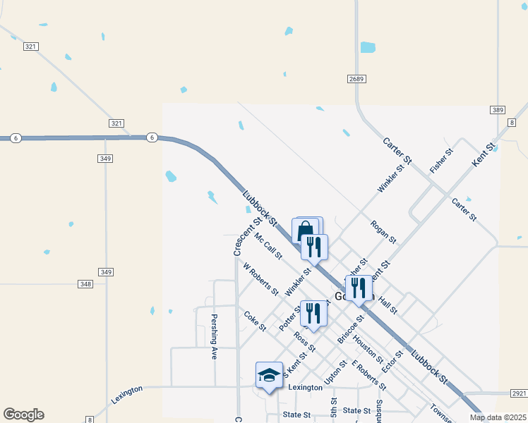 map of restaurants, bars, coffee shops, grocery stores, and more near 111 Crescent Street in Gorman