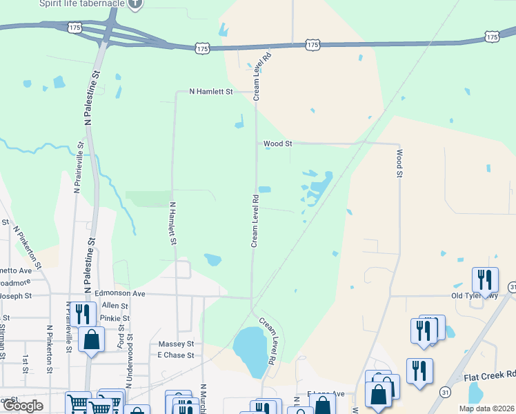 map of restaurants, bars, coffee shops, grocery stores, and more near 1009 Cream Level Road in Athens