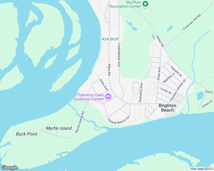 map of restaurants, bars, coffee shops, grocery stores, and more near 156 Alljoy Road in Bluffton