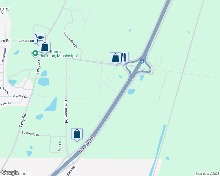 map of restaurants, bars, coffee shops, grocery stores, and more near 300 Elton Park Drive in Jackson