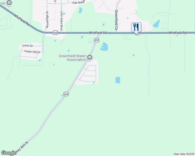 map of restaurants, bars, coffee shops, grocery stores, and more near Cedar Spring Circle in Pearl