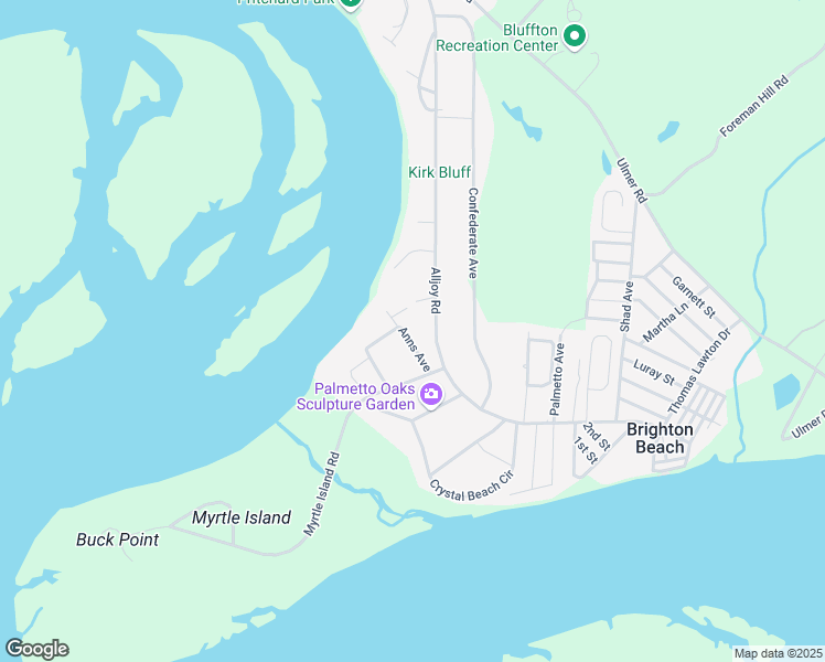 map of restaurants, bars, coffee shops, grocery stores, and more near 156 Alljoy Road in Bluffton