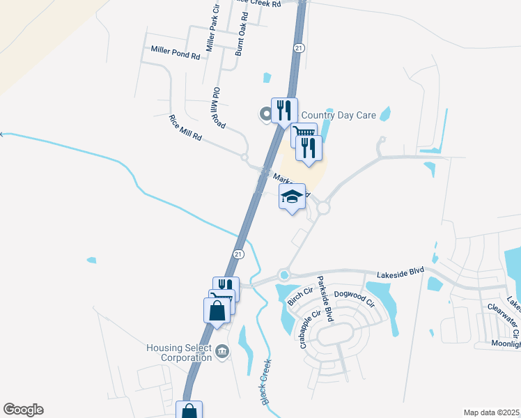 map of restaurants, bars, coffee shops, grocery stores, and more near 8000 Georgia 21 in Port Wentworth