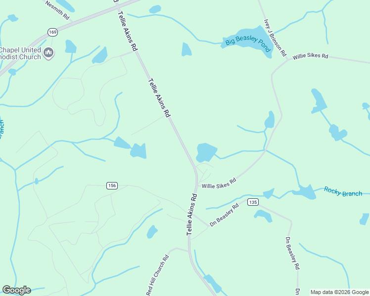 map of restaurants, bars, coffee shops, grocery stores, and more near 2297 Tellie Akins Road in Claxton