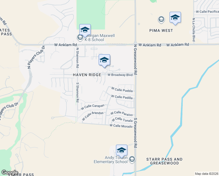 map of restaurants, bars, coffee shops, grocery stores, and more near 2642 West Calle Puebla in Tucson