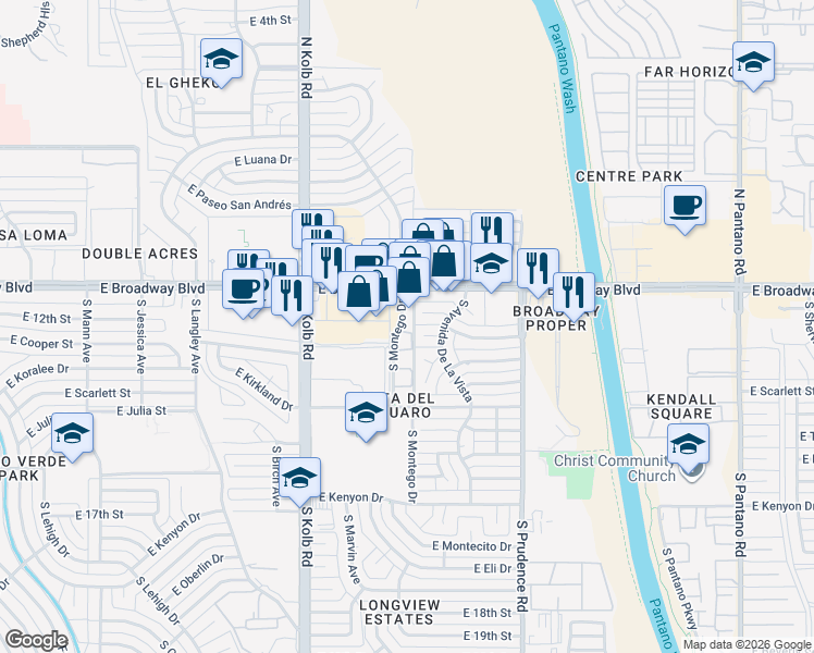 map of restaurants, bars, coffee shops, grocery stores, and more near 7267 Caminito Contento in Tucson